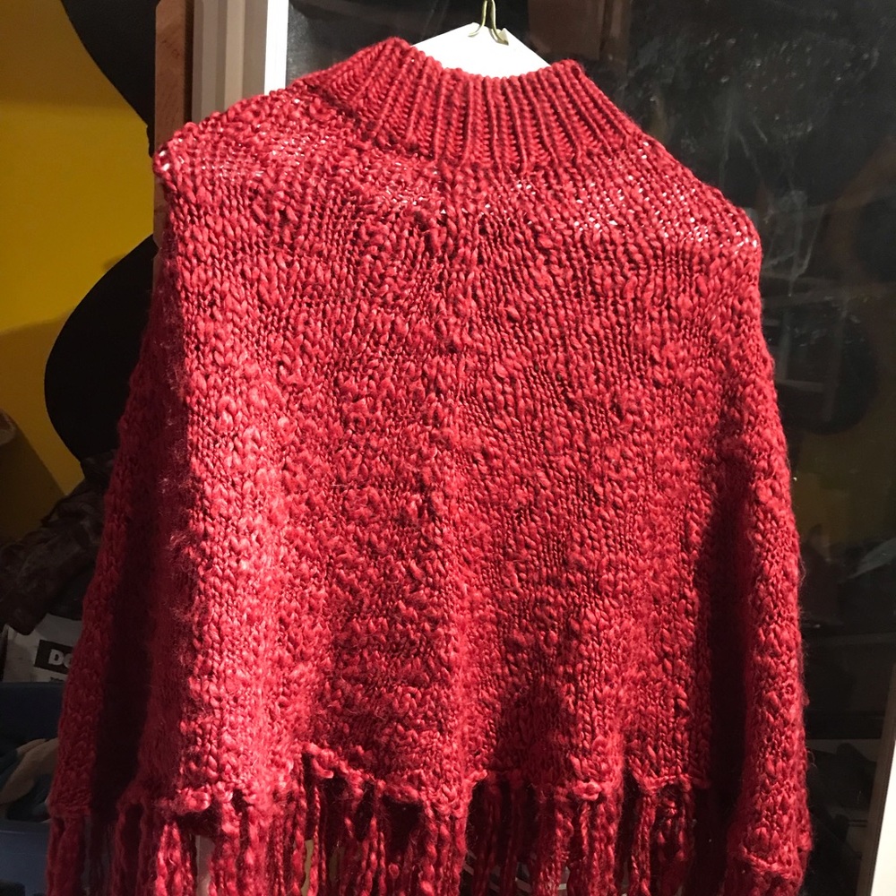 Beautiful red Christmas poncho
